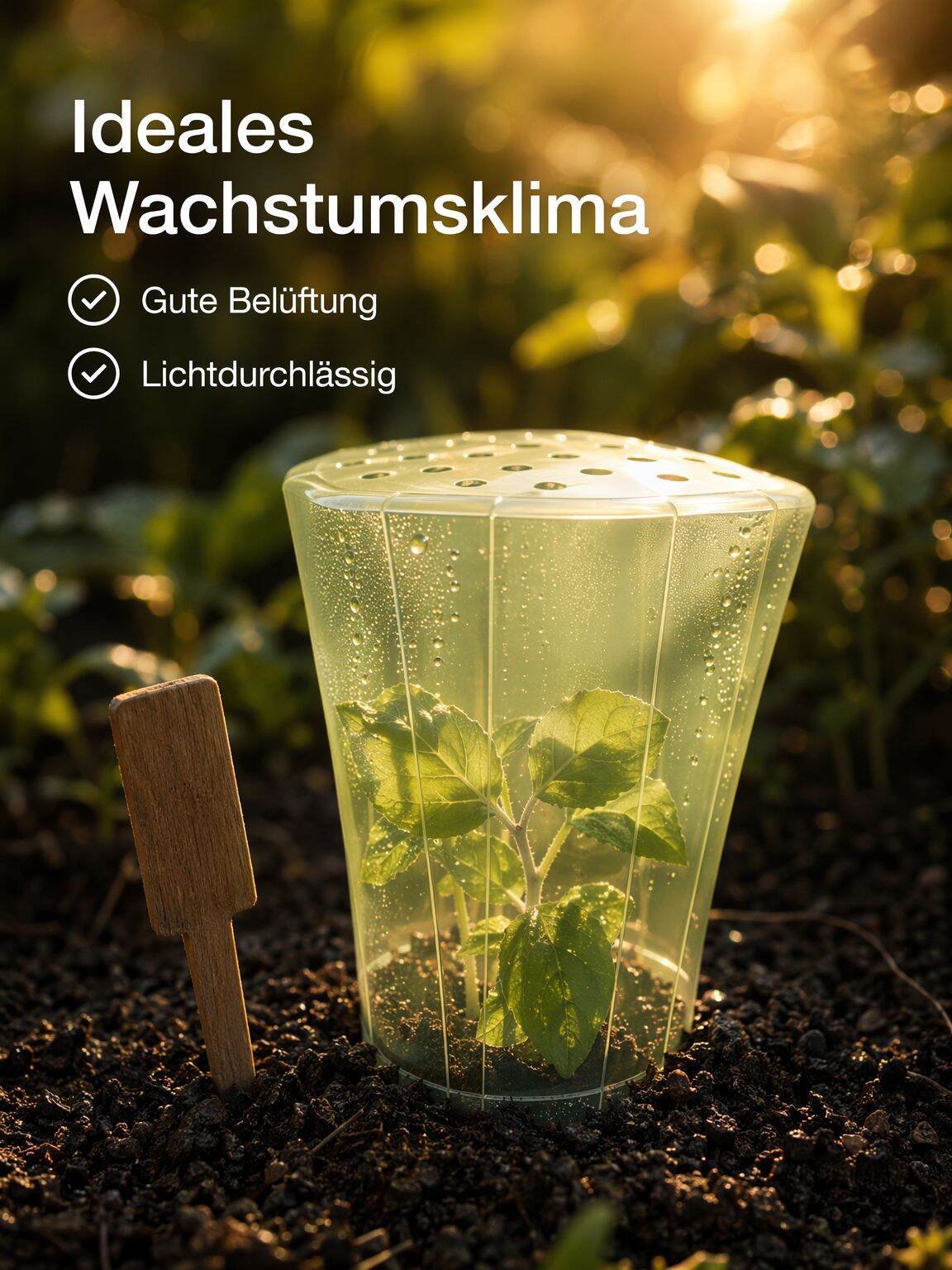 Pflanzenkegel, grüne Glockenabdeckung, Gartensämlingsabdeckung zum Schutz der Pflanzen vor Vögeln un