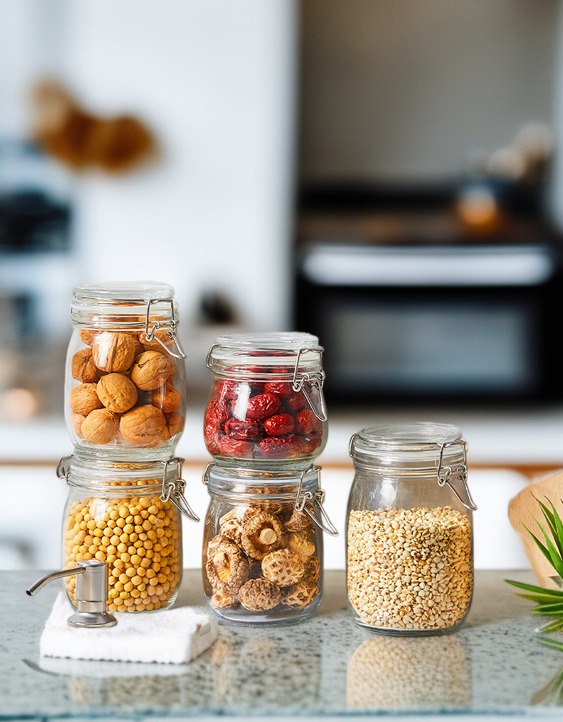 Elegant glass jar for food storage