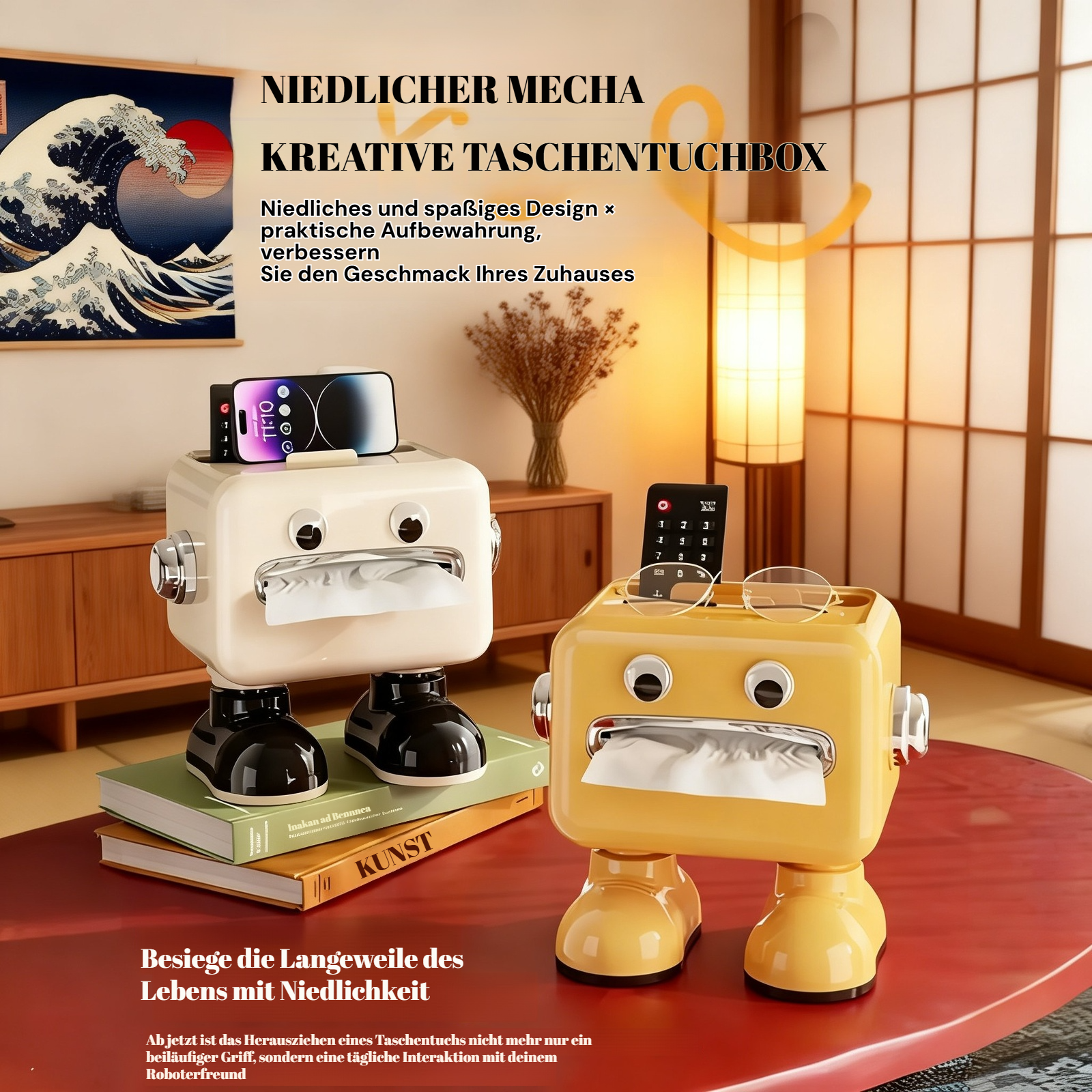 Aufbewahrungs-Taschentuchbox mit Ständer für Wohnzimmer und Esszimmer