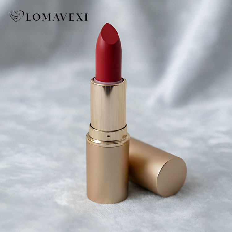 ลิปสติกเนื้อแมตต์สีแดงกำมะหยี่