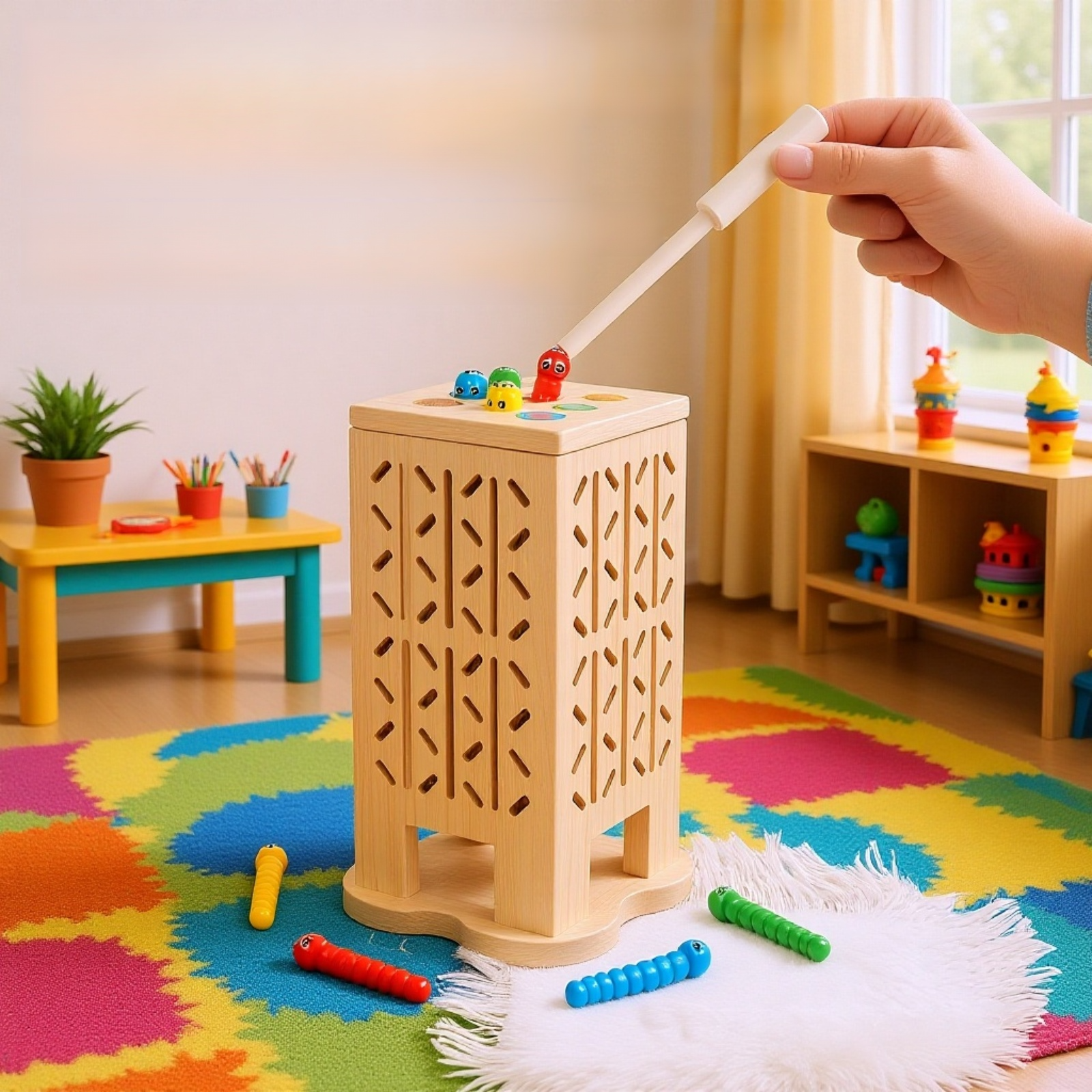 Juguete de madera seguro y resistente para niños