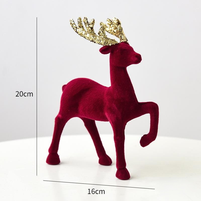 フロッキー加工の鹿のペンダント