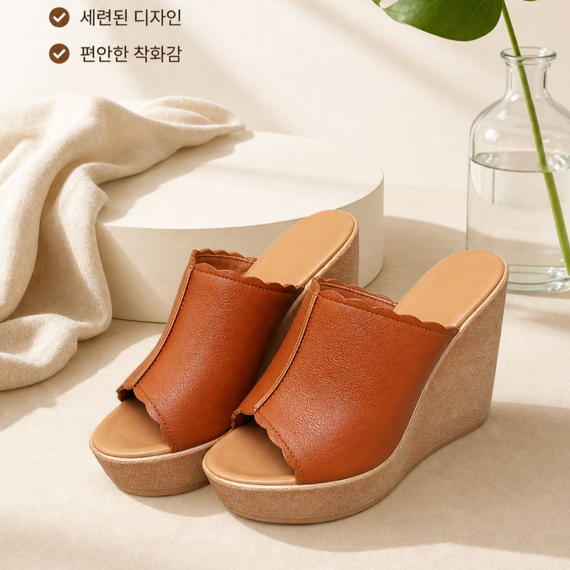 여름 신상 웨지 힐 두꺼운 슬리퍼