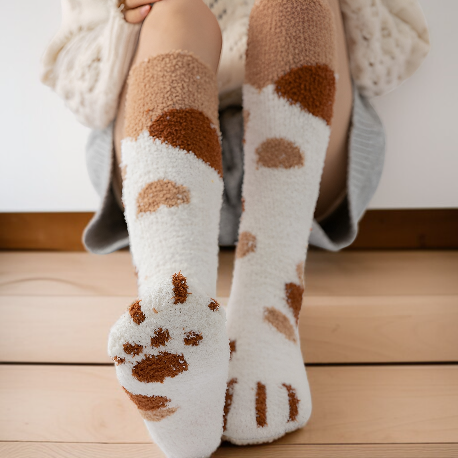 コーラルフリースの室内用ソックス