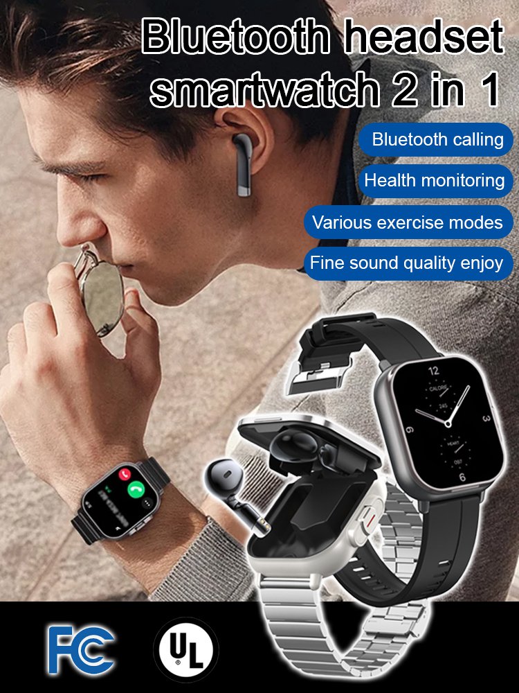 Bluetooth Earphone & Smart Watch 2-in-1 