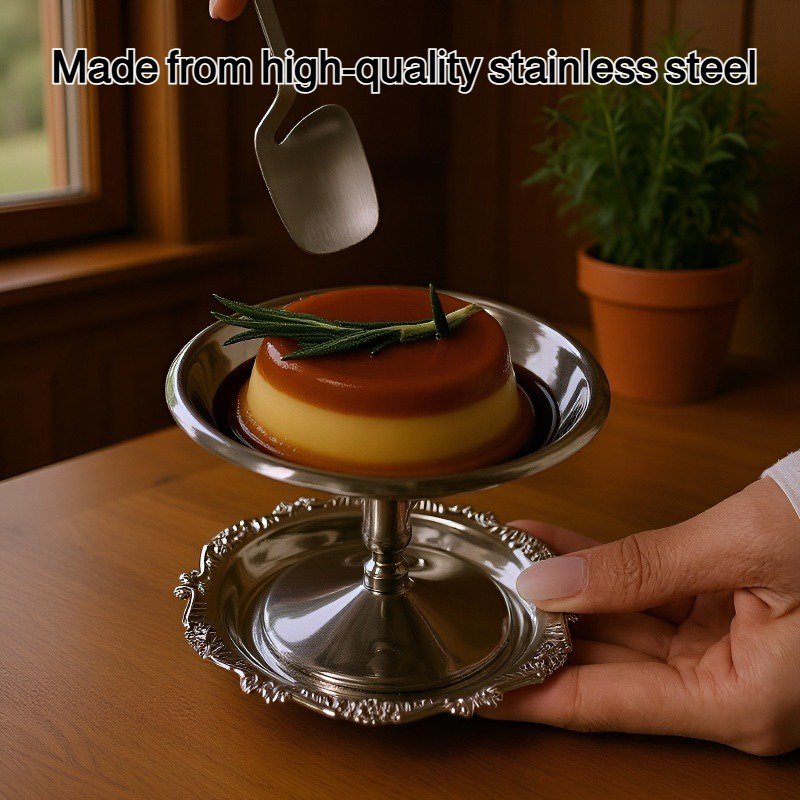 Retro stainless steel dessert cup with stem