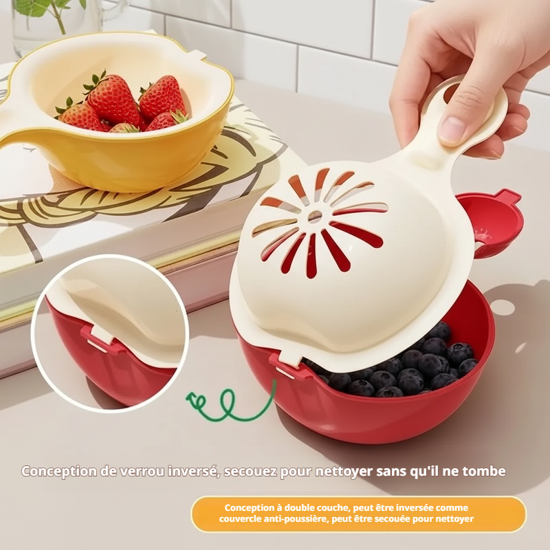 Panier égouttoir double couche en forme de calebasse