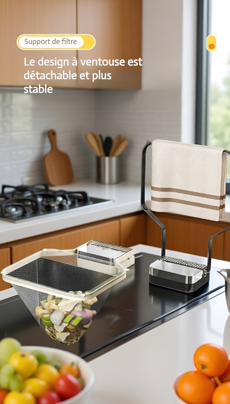 Suction Cup Kitchen Sink Drain Rack holding sponges