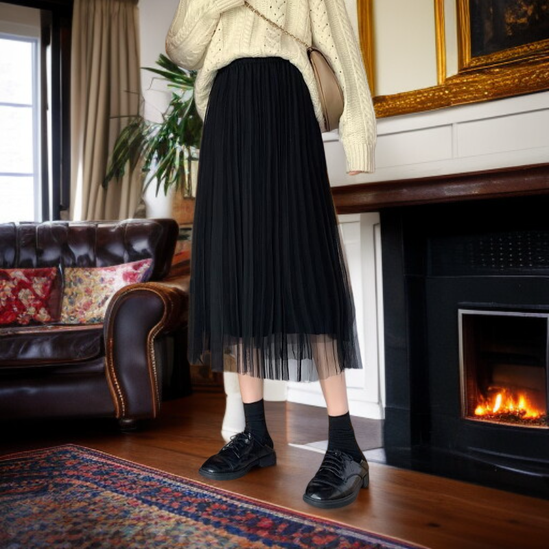 メッシュフレアスカート