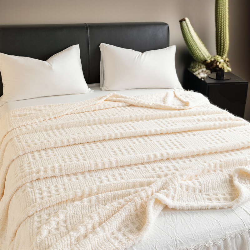 Warm Thickened Knitted Plush Padded Blanket Cover