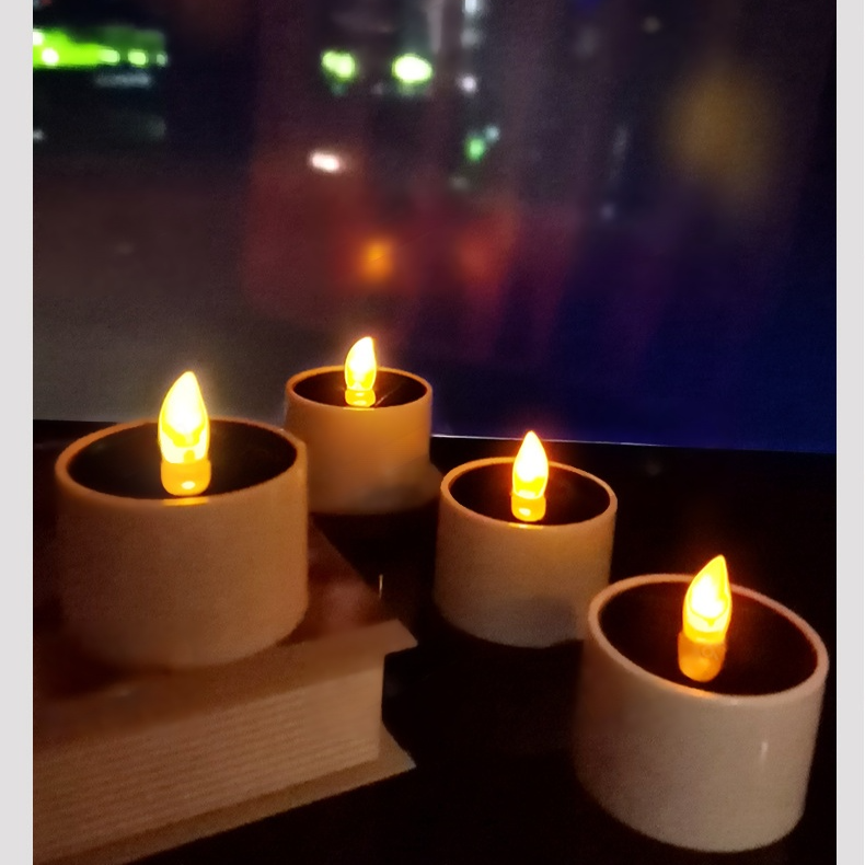 Solar-powered candle night light