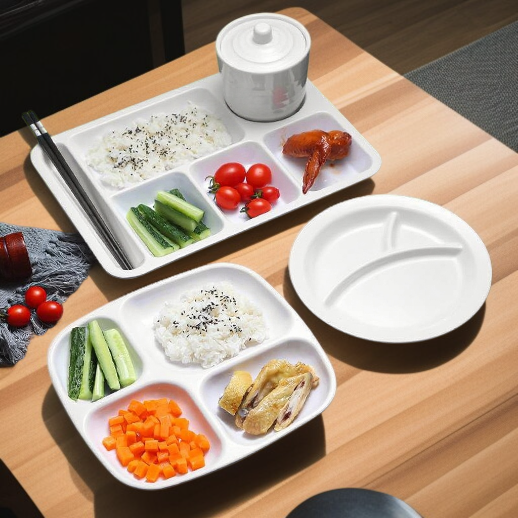 흰색 플라스틱 분격 식판