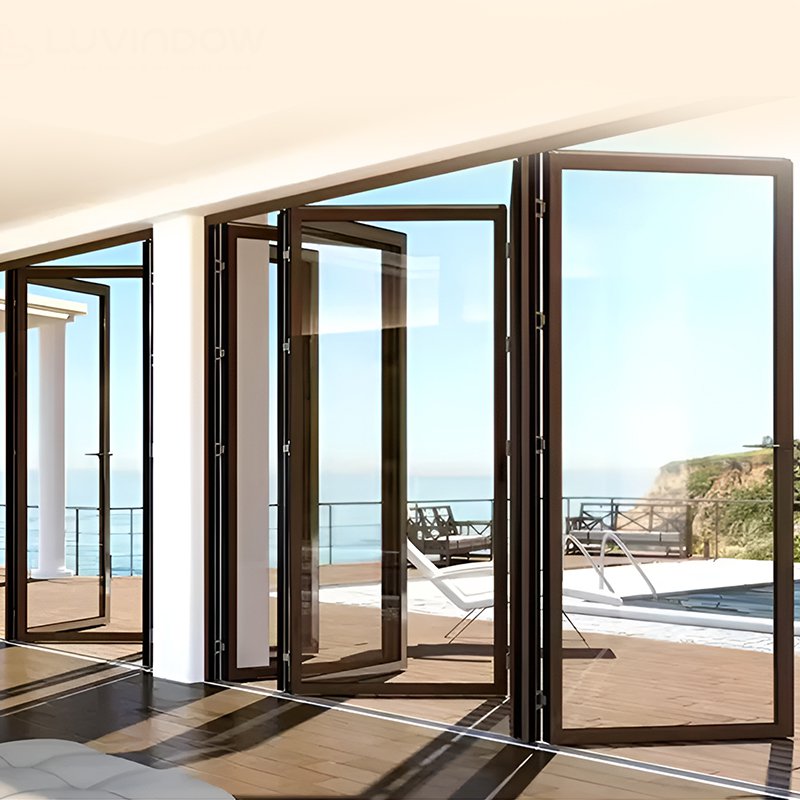 다층 평면 밀당식 접이식 알루미늄 합금 문