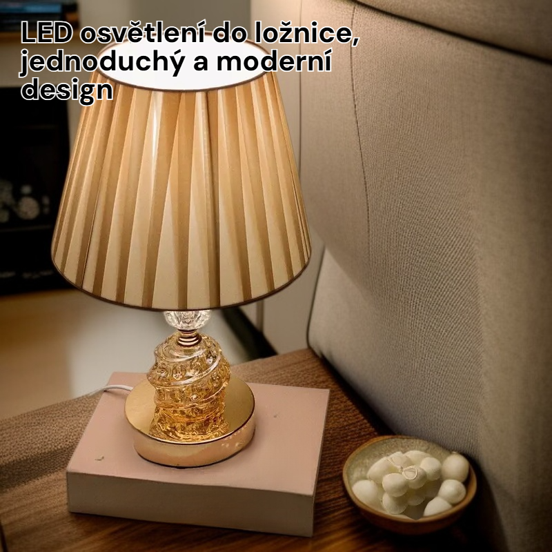  Moderní LED lampa do ložnice s jednoduchým designem
