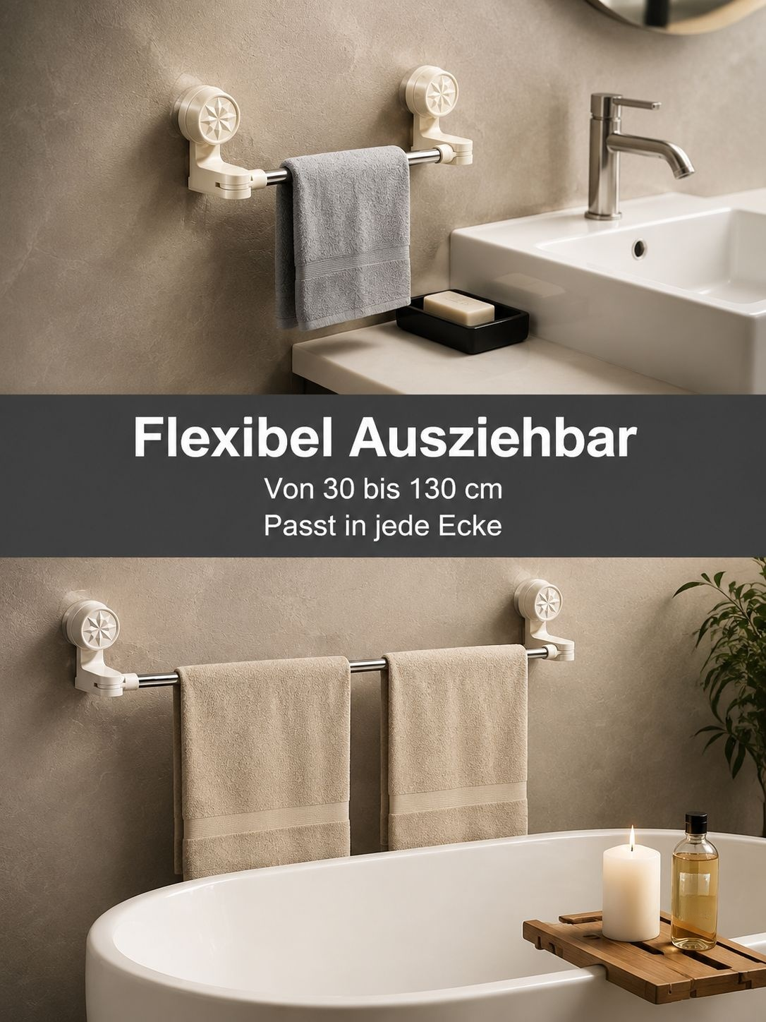 Platzsparender Badezimmer Handtuchhalter aus rostfreiem Edelstahl