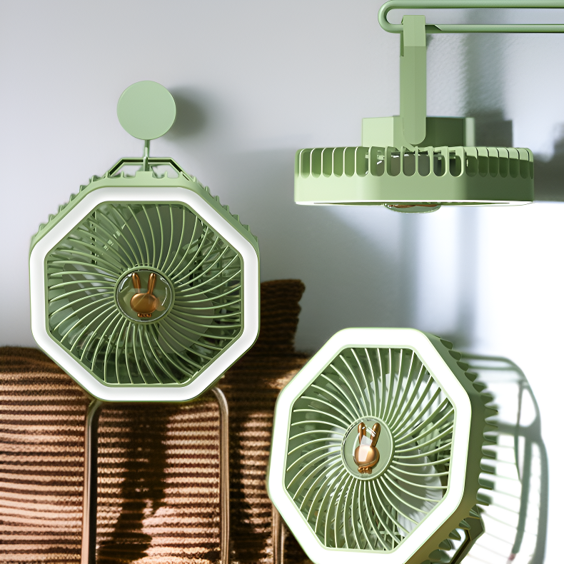강력한 바람 휴대용 미니 선풍기, 다기능 야간조명, 여름 기숙사용