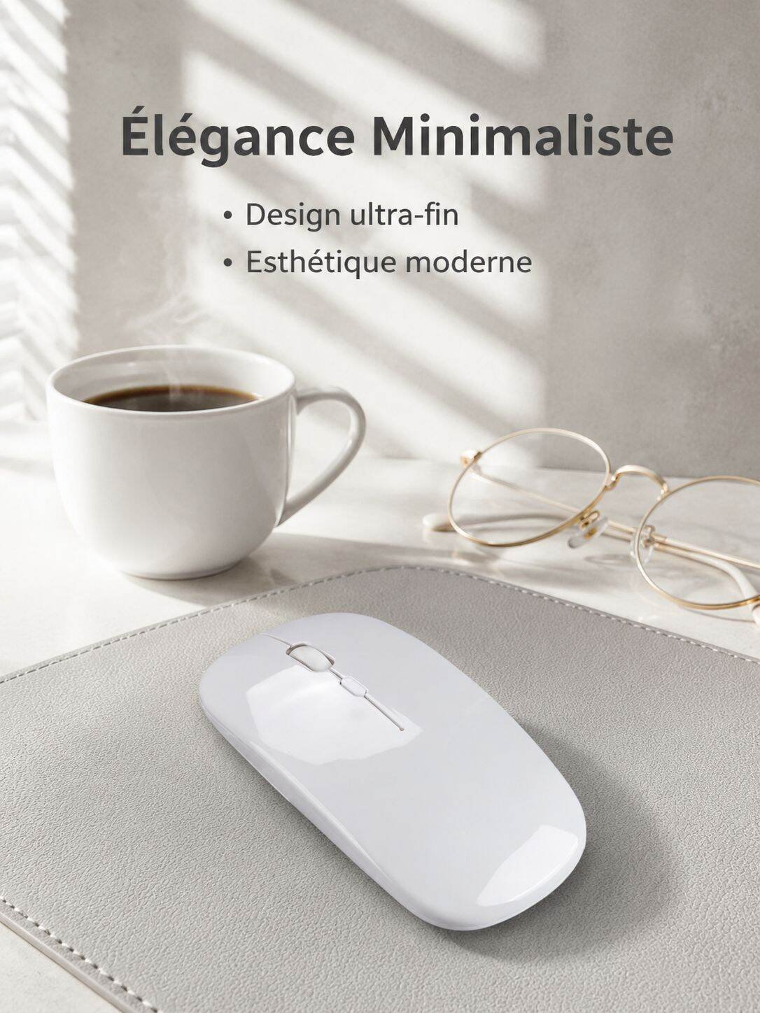 Souris sans fil silencieuse et élégante
