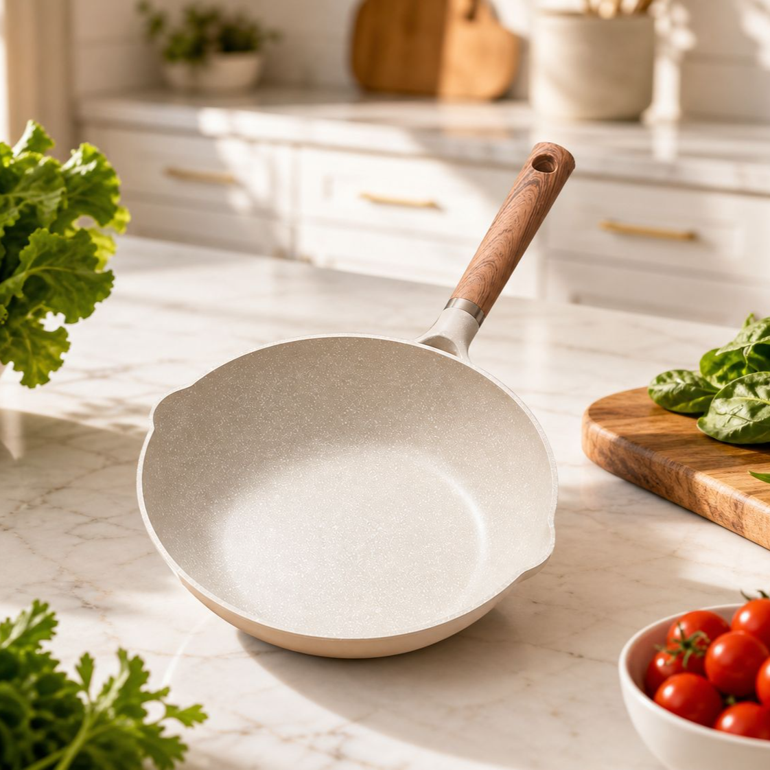 Granite Coated Oil-Free Non-Stick Frying Pan