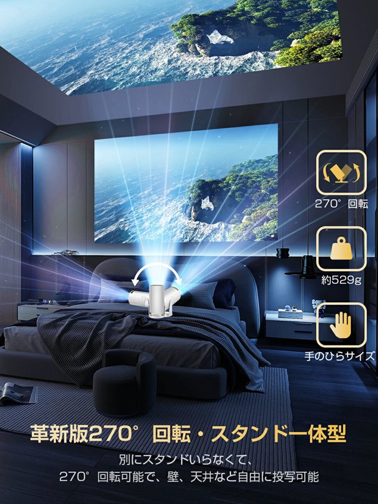 コンパクトなのに驚きの高精細映像、ポータブルプロジェクター