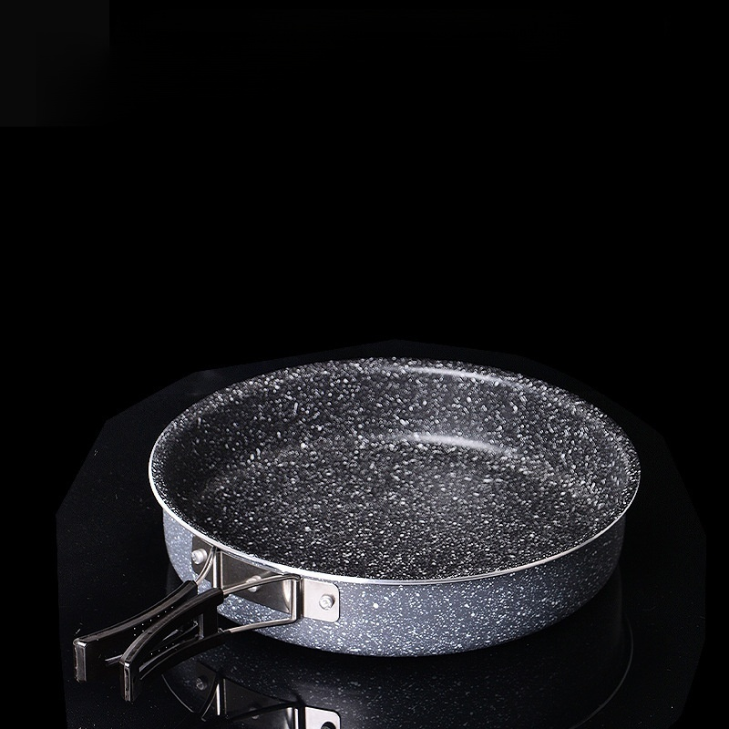 戶外露營大型摺疊不沾煎鍋麥飯石炒鍋