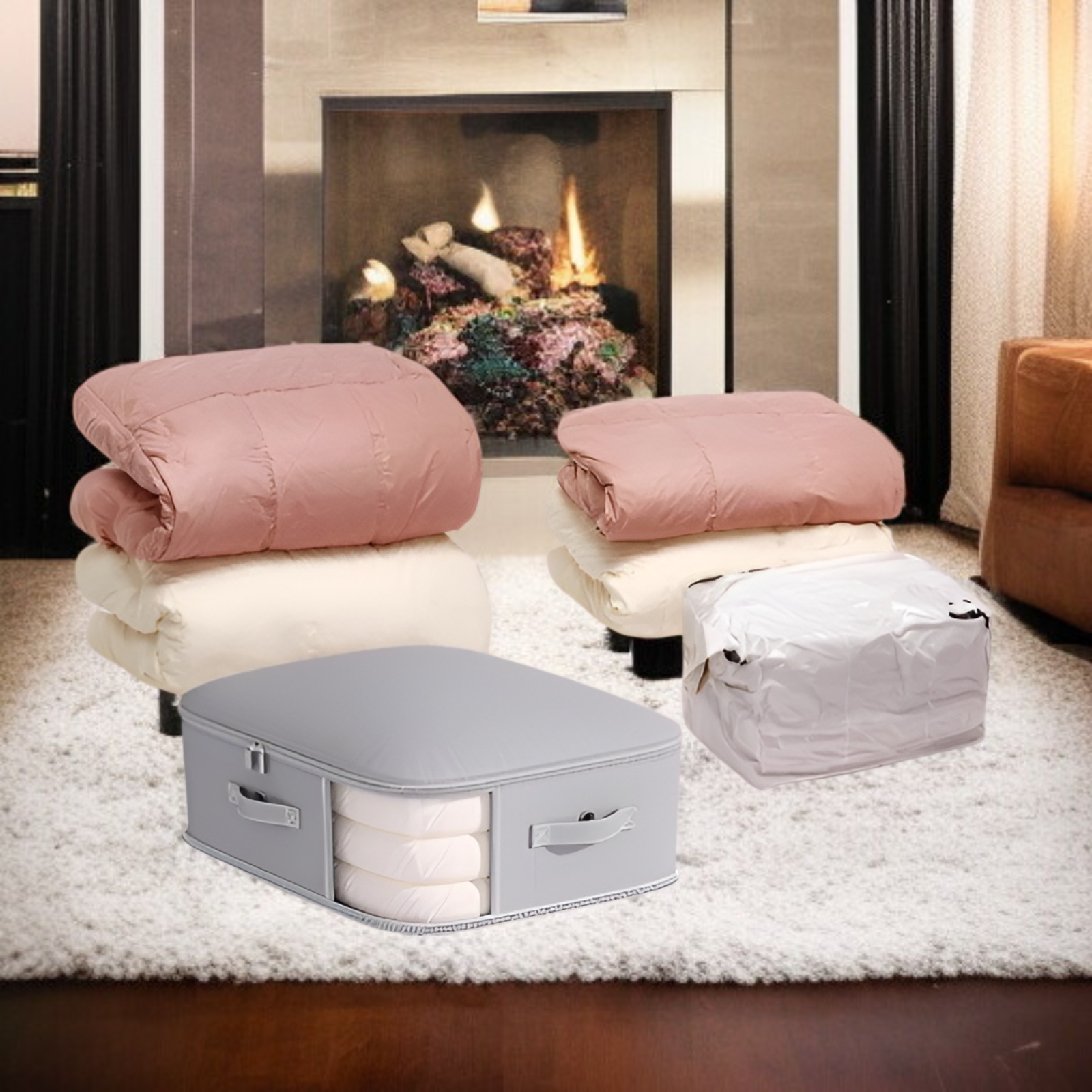 透明窓付き衣類収納バッグ