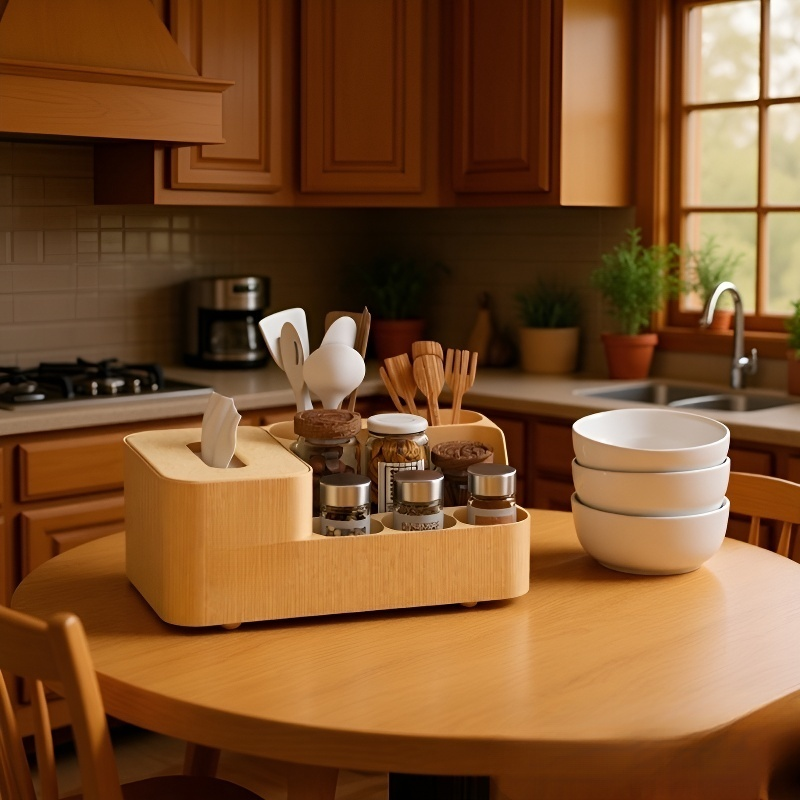 다용도 라이트 럭셔리 티슈케이스와 대용량 탁상용 휴지통