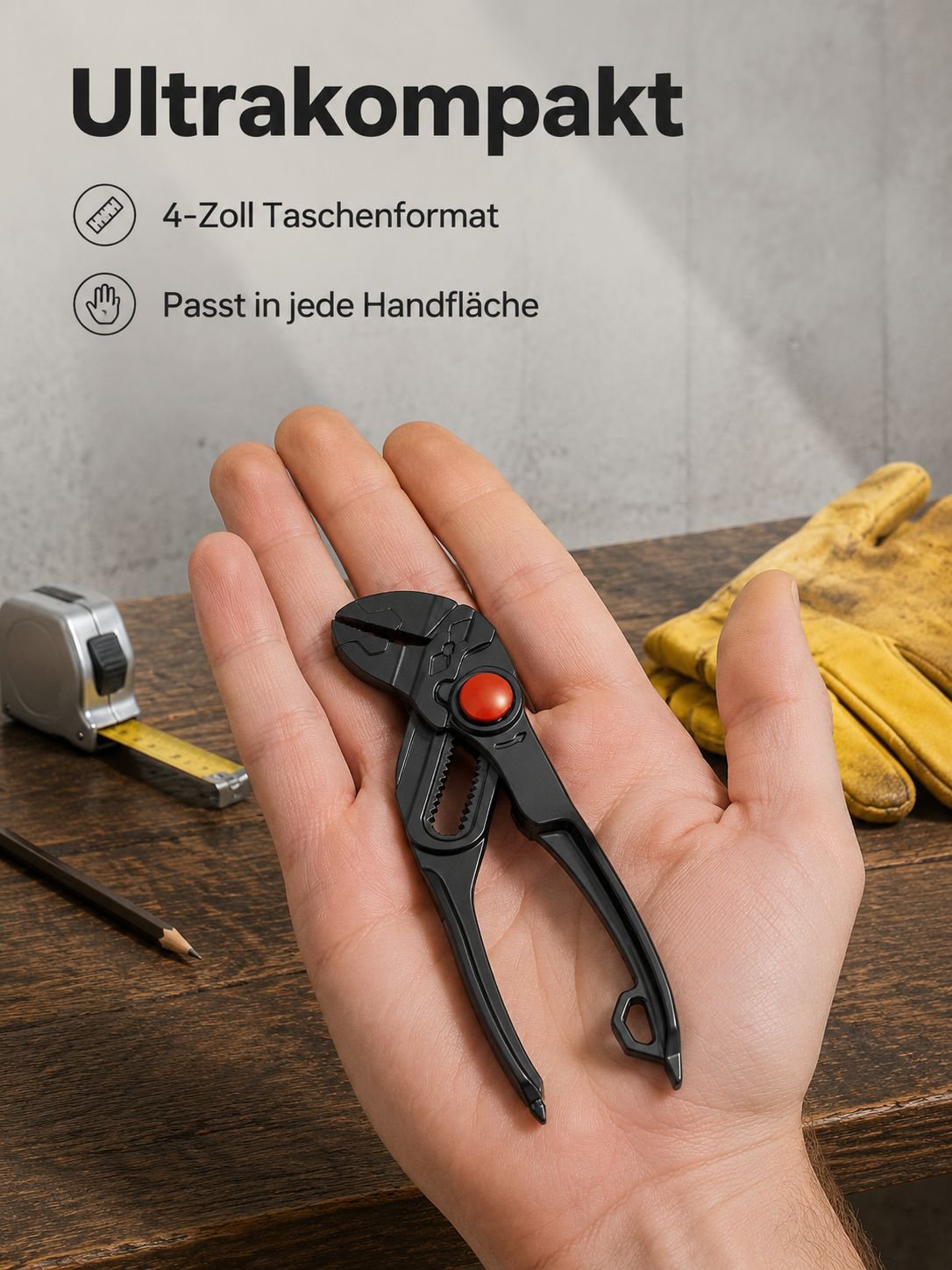 Verstellbarer 4-Zoll-Rohrzangen- und Schraubendreher-Montagewerkzeug