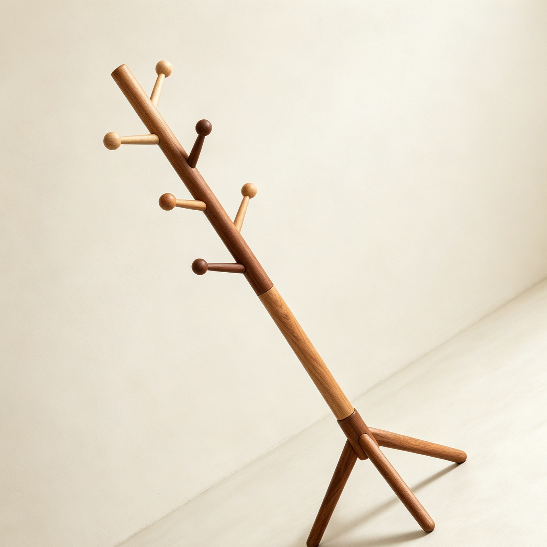 Elegant coat rack holding jackets and hats