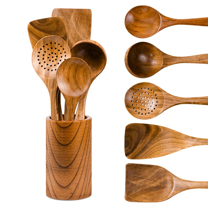 Juego de utensilios de cocina de madera