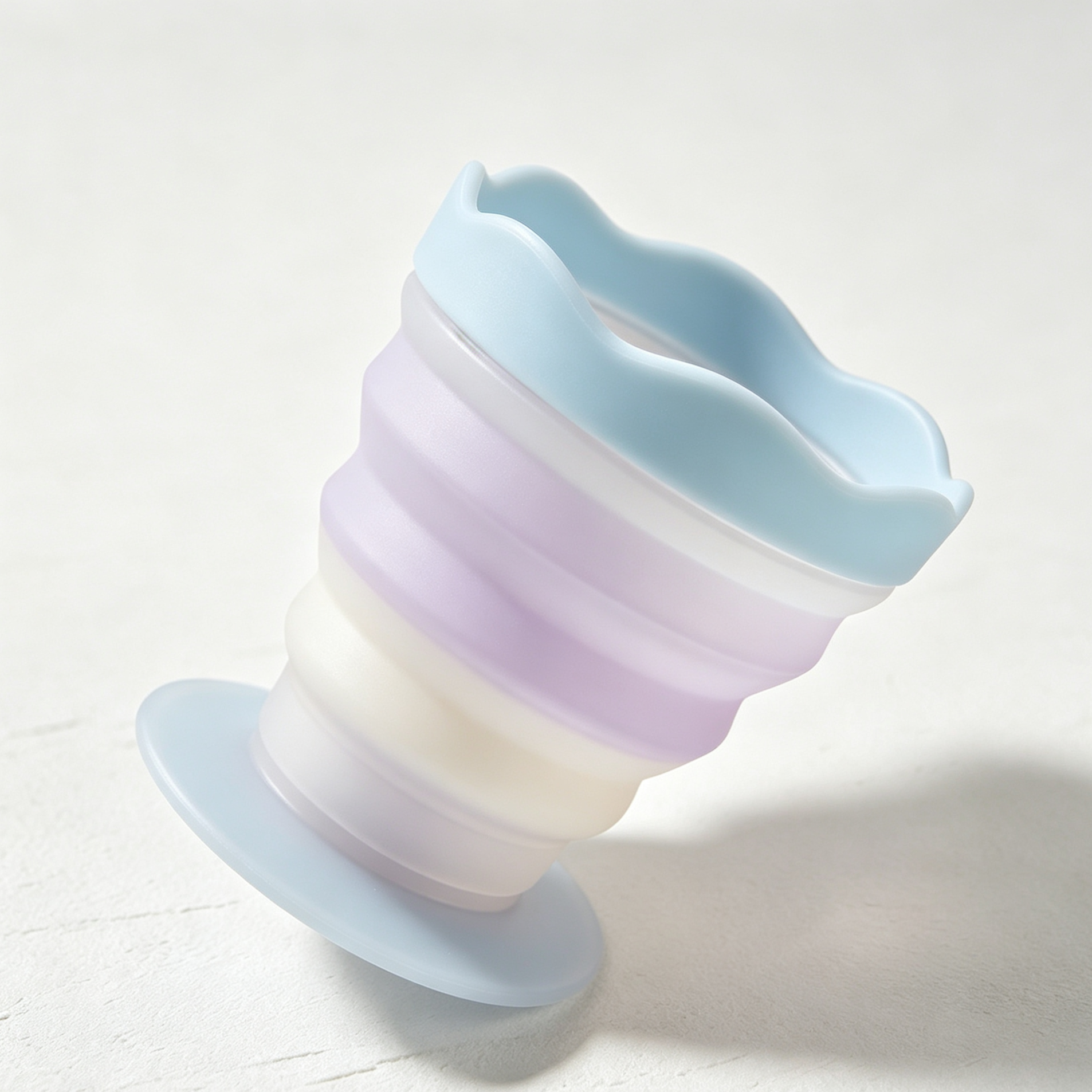 Wavy-edged folding silicone water cups (3 pieces)