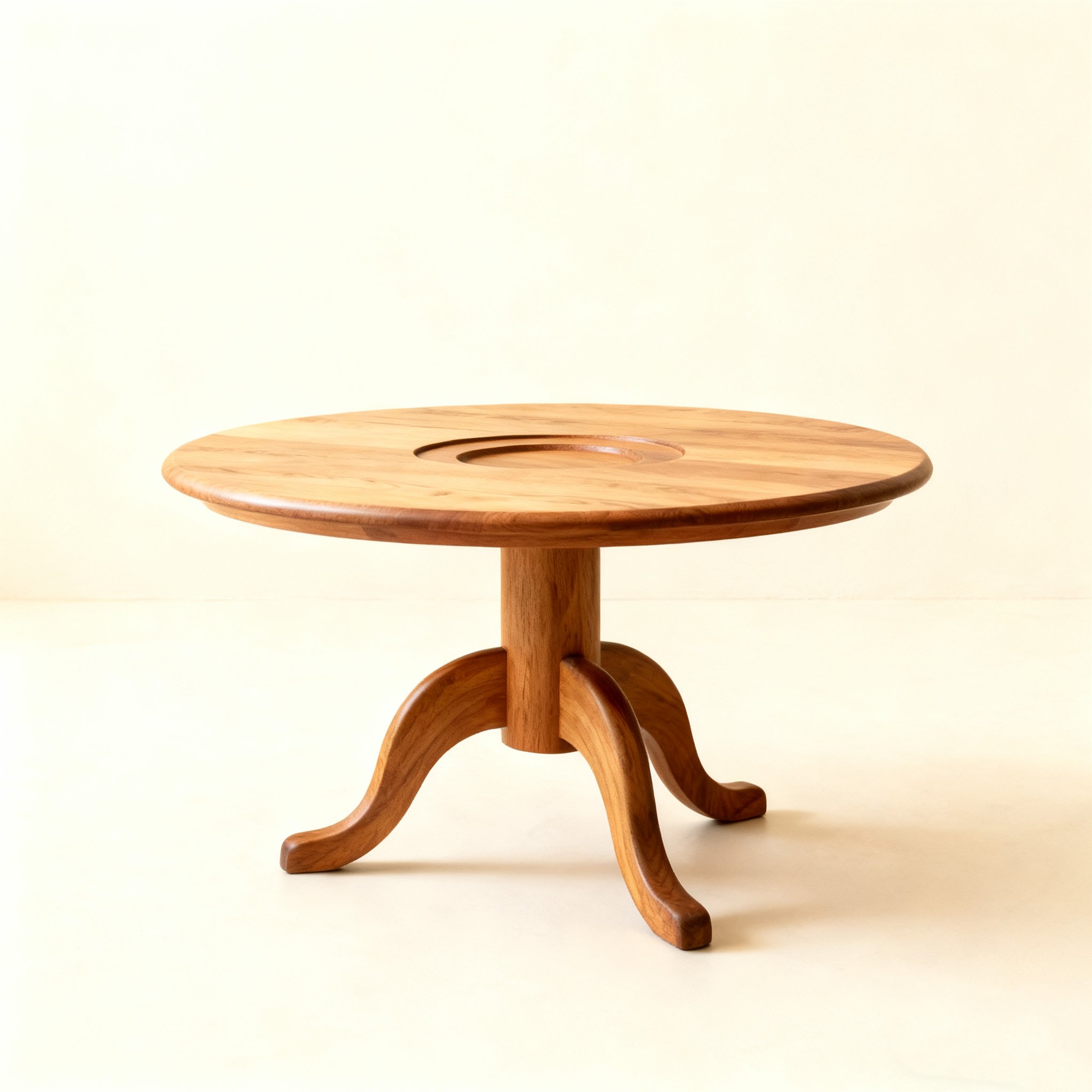 โต๊ะรับประทานอาหารไม้แท้ทรงกลมสไตล์โมเดิร์น