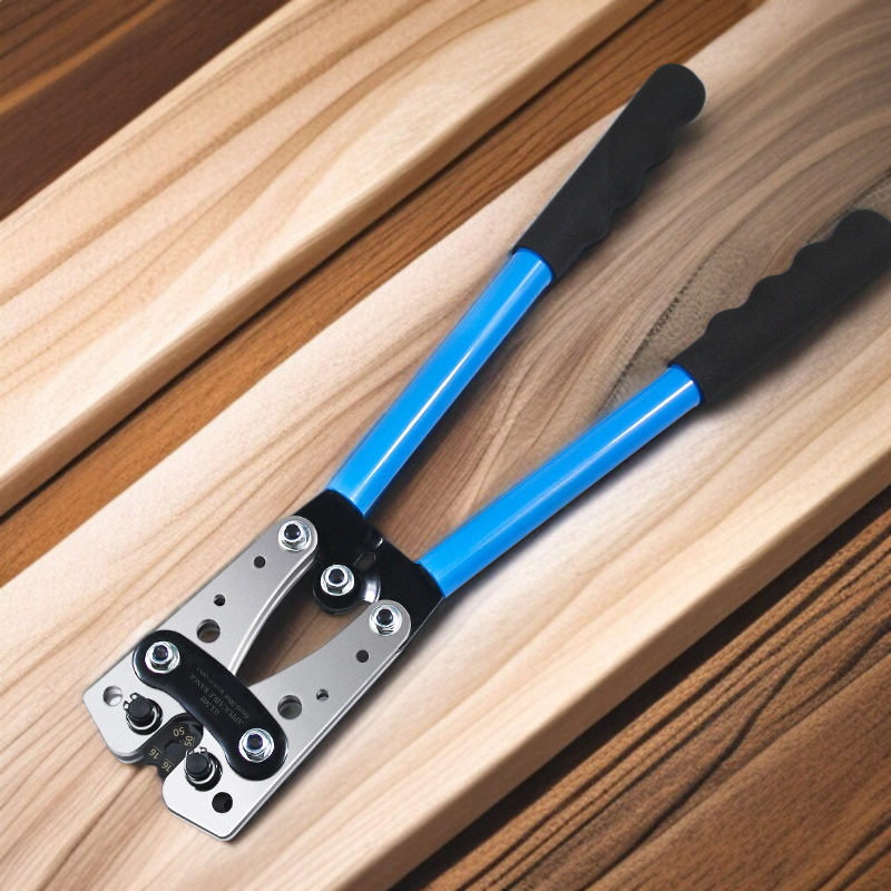 大型ケーブルカッター圧着セット 冷圧端子クランプ ノーズベア圧着プライヤー 裸圧着ケーブルカッター