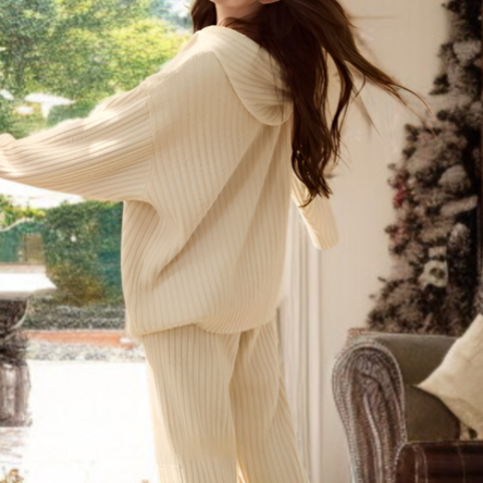 冬用もこもこパジャマセット レディース 厚手フード付き長袖 かわいい ゆったり 保温