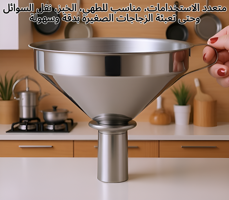 قمع مطبخ مقاوم للصدأ لنقل السوائل