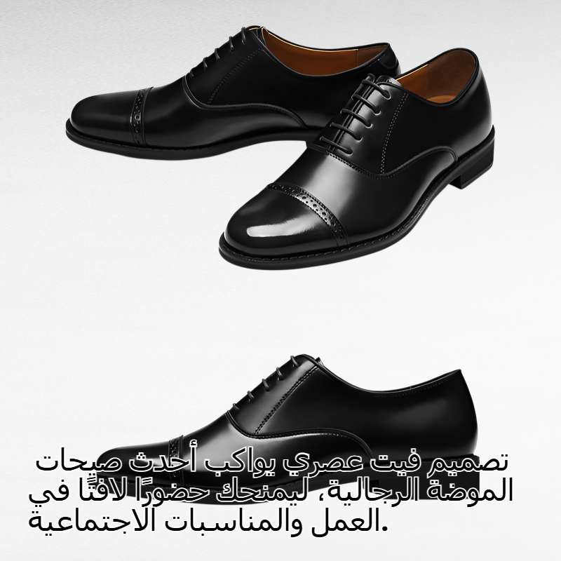 حذاء جلد رجالي للأعمال بنعل ناعم، ثلاث وصلات، أسود، مناسب للمقابلات والتصوير، كاجوال للشباب