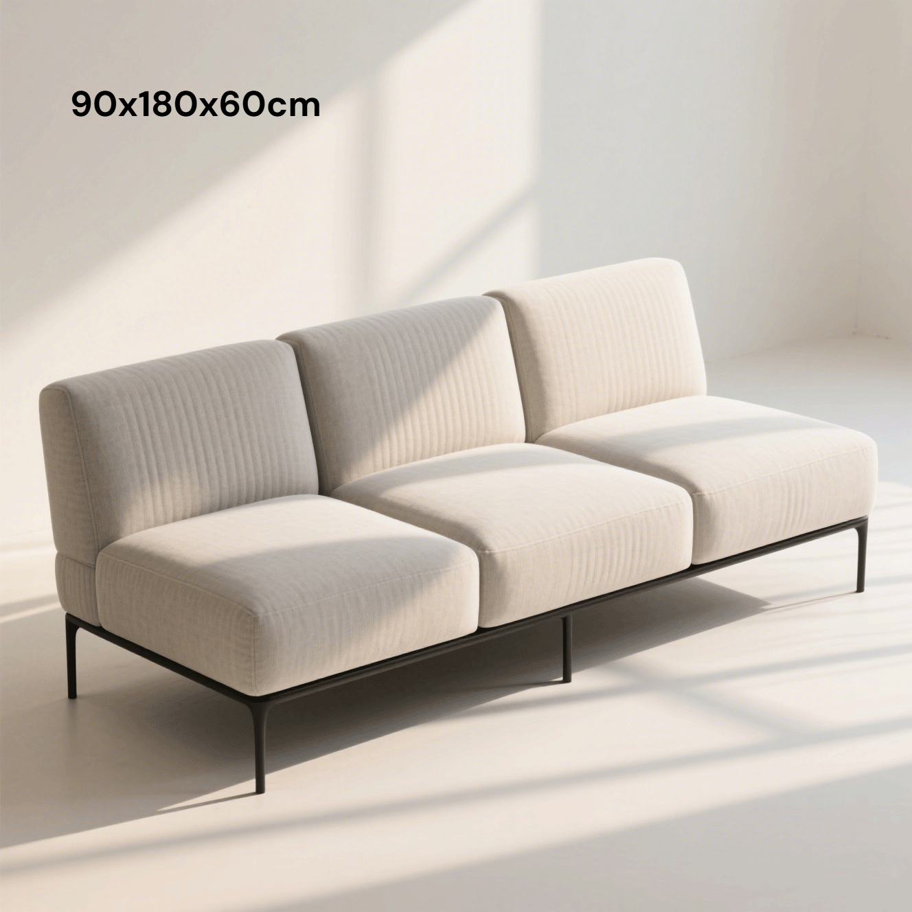 Detailaufnahme des hochwertigen Stoffbezugs beim modularen Sofa