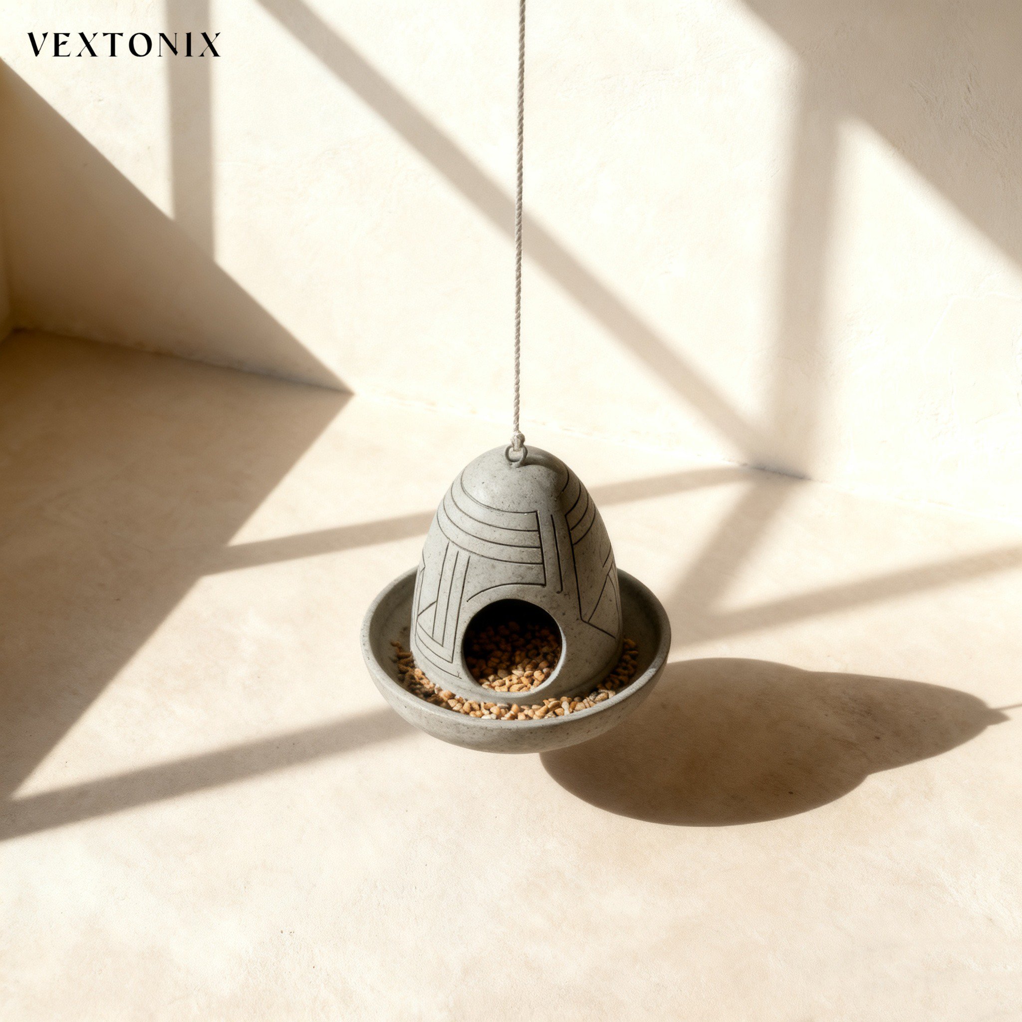 ที่ให้อาหารนกแบบแขวนติดตั้งในสวน