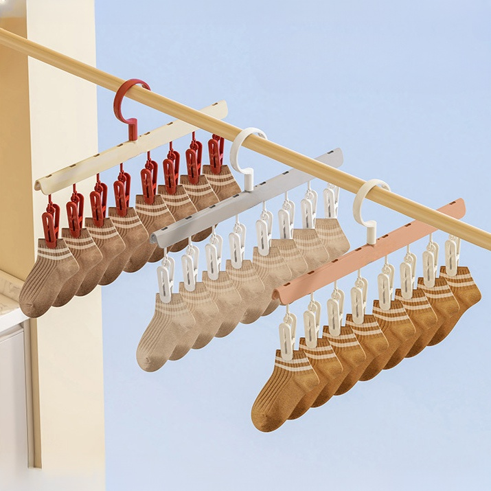 クリップ付き多用途洗濯ハンガー / 带夹子多用途晾衣架