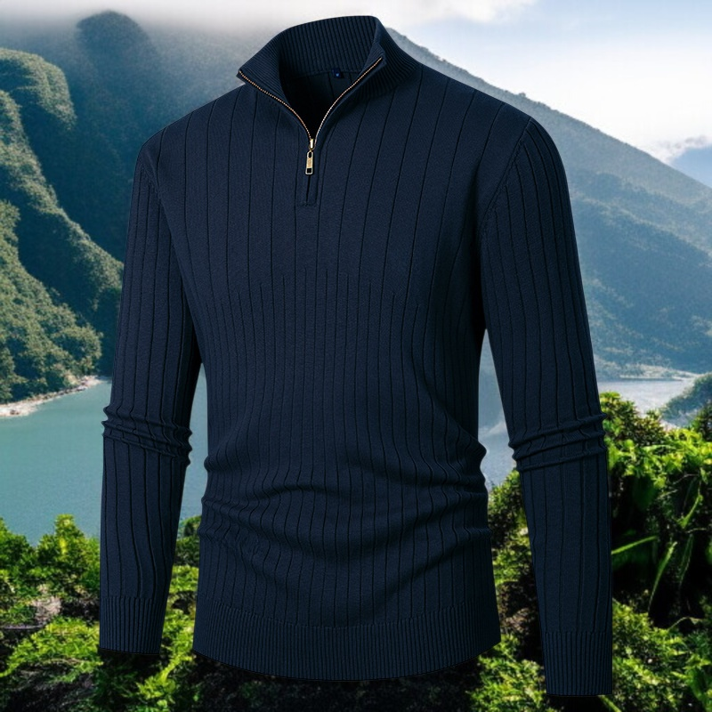 남자 반폴라니트 폴라지퍼 긴팔 솔리드 풀오버 남자 반폴라니트 세트