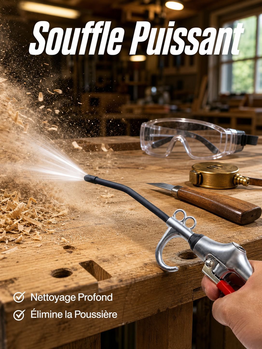 Pistolet de soufflage pneumatique haute pression puissant