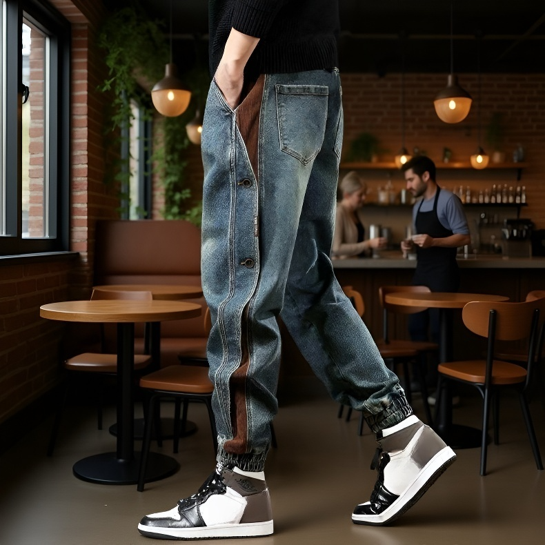 가을 남성 루즈핏 캐주얼 카고 팬츠 전체 이미지