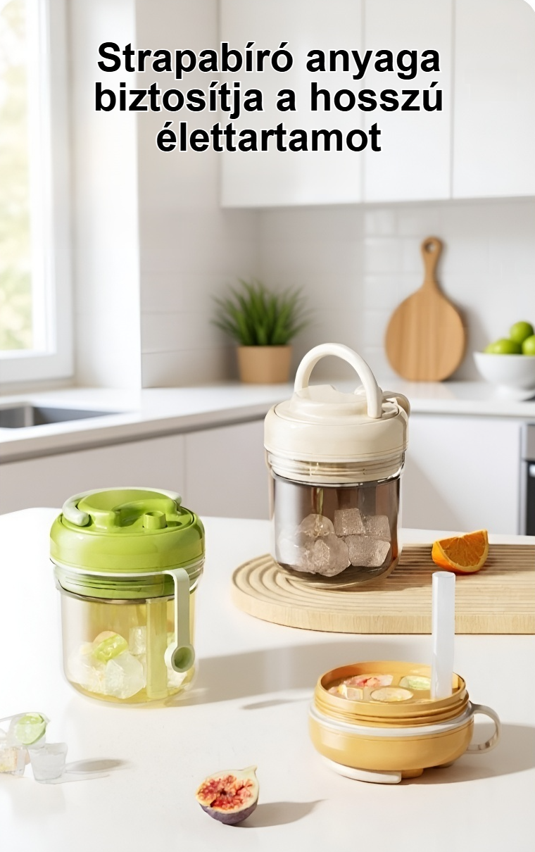 Nyári jégkockatartó és jégpohár kombináció termékkép