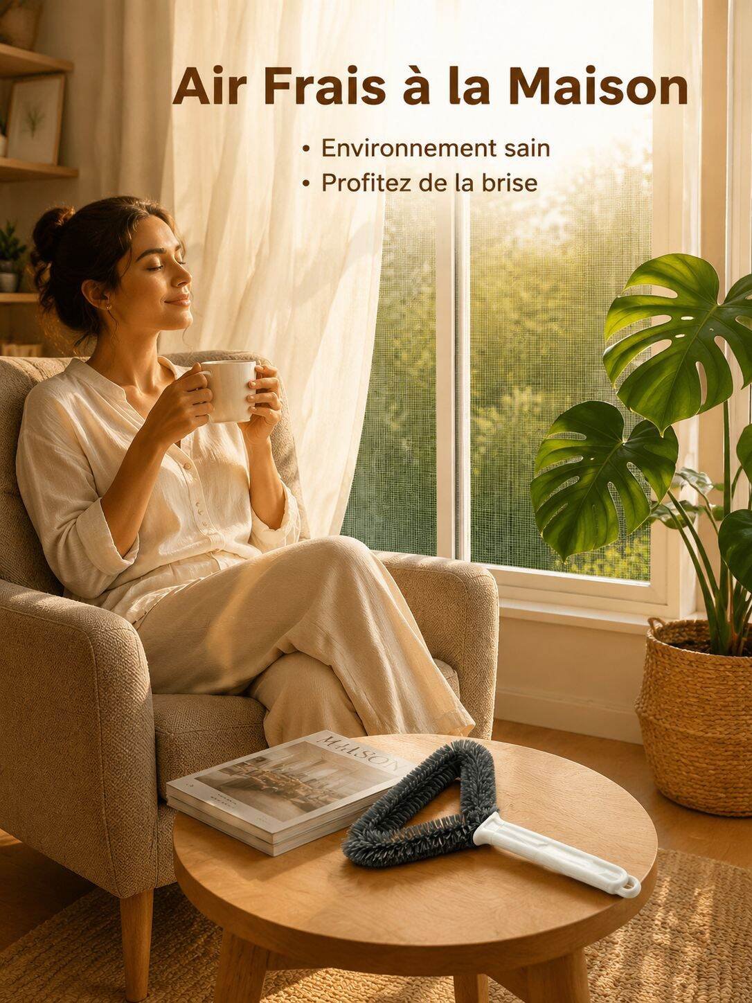 Nettoyeur triangulaire pour moustiquaire, sans démontage, usage domestique