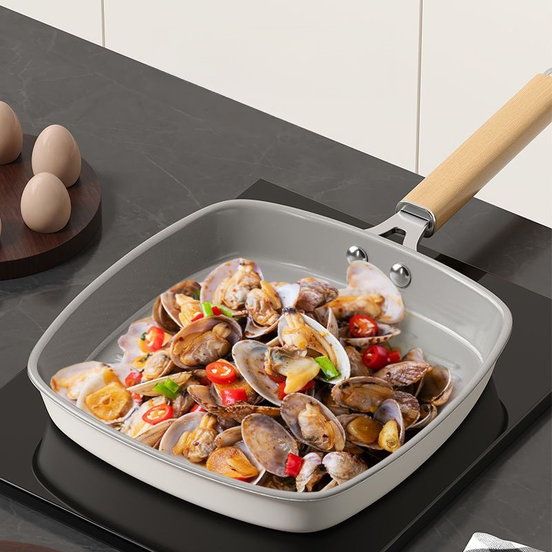 กระทะเซรามิกเคลือบไม่เคลือบสำหรับสเต็ก