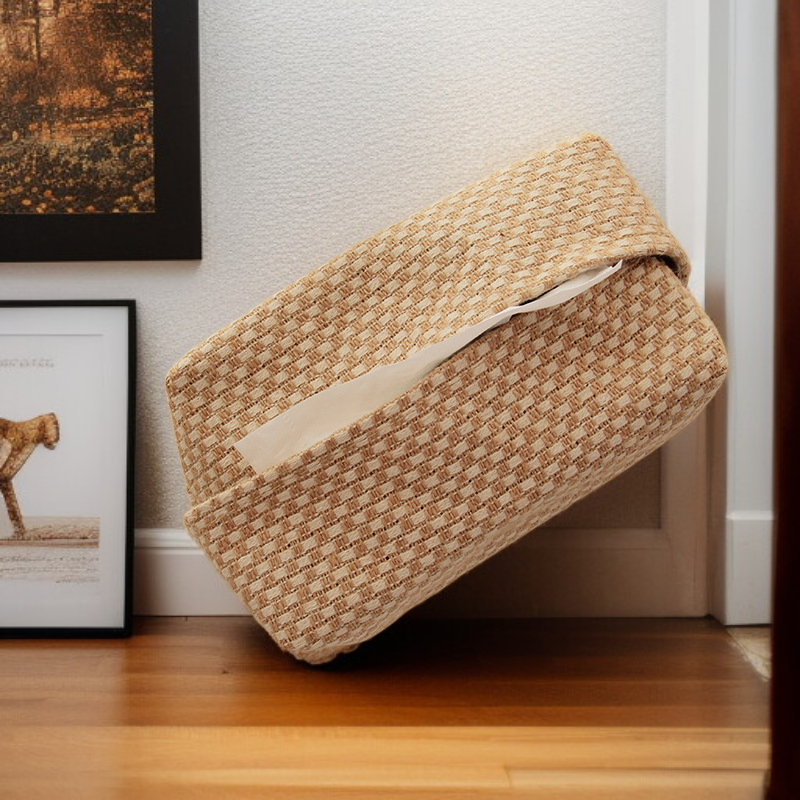 علبة مناديل ورقية مصنوعة من القطن والكتان على الطراز الياباني