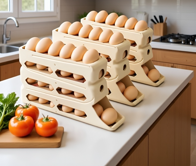 Durable egg tray for refrigerator side door