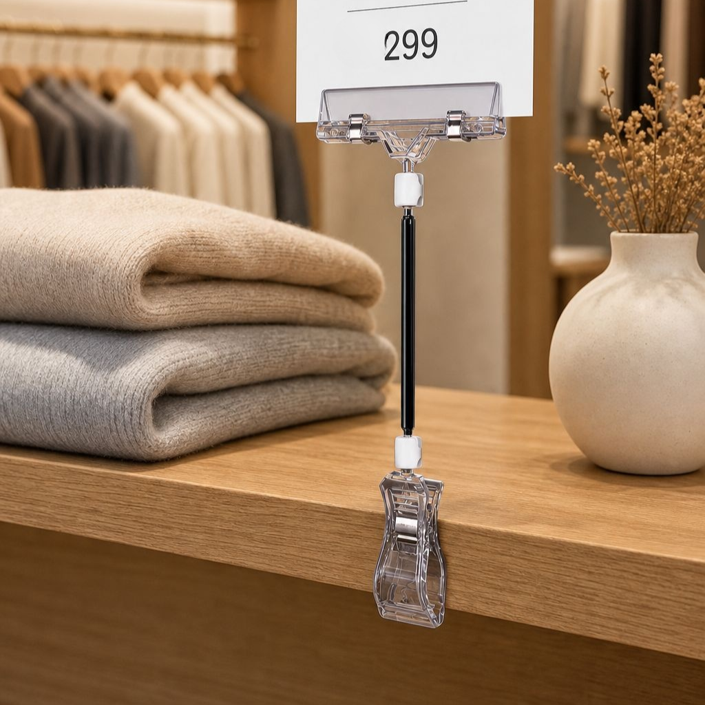 Transparent Price Tag Clip for Clothing Stores