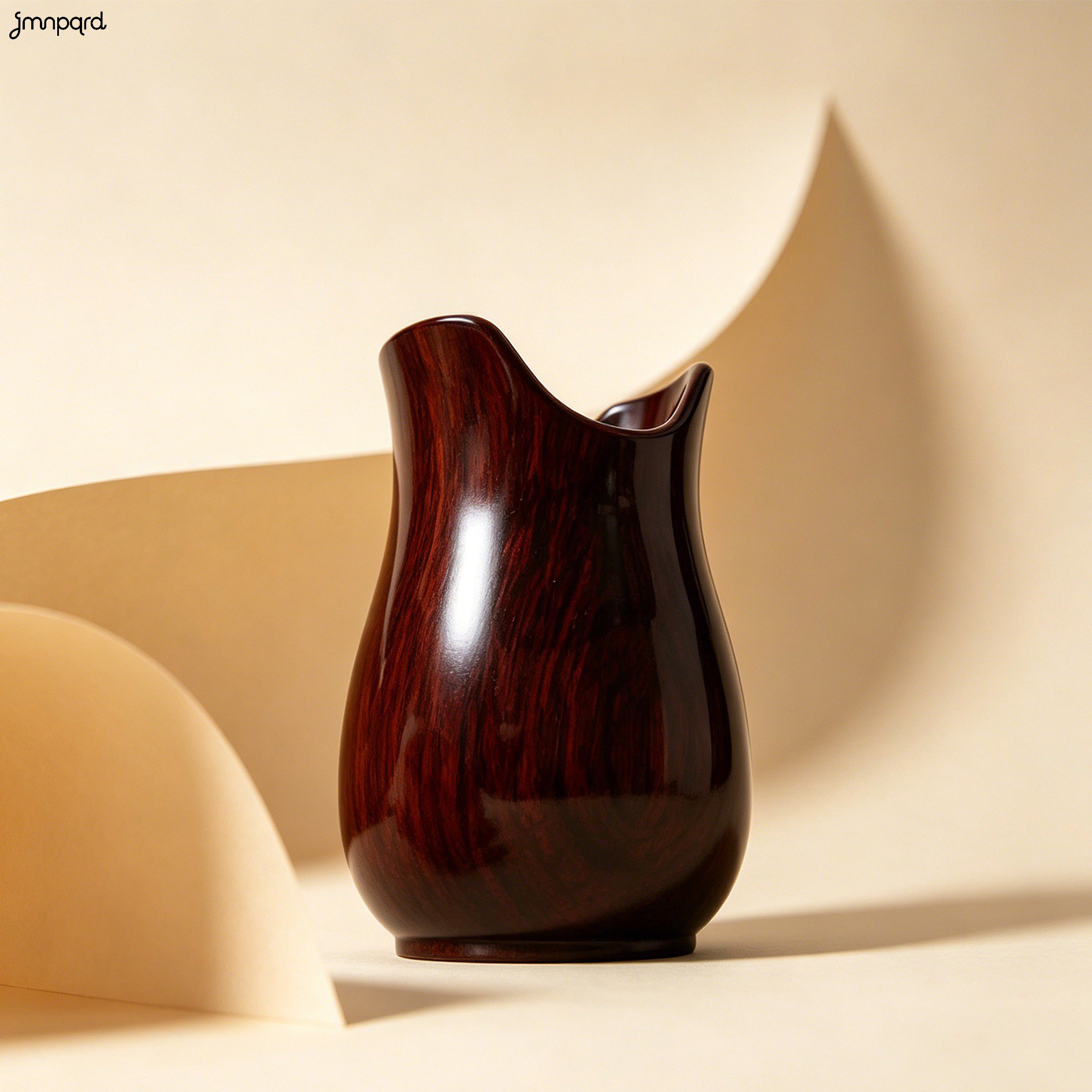 Tazas de madera de color marrón oscuro (6 unidades)