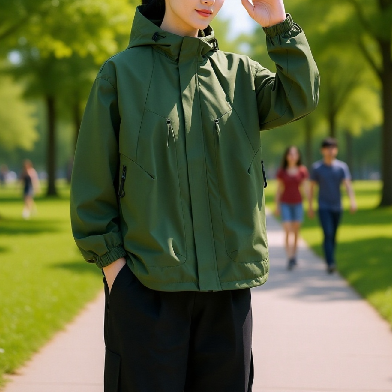 남성 아웃도어 등산 바람막이 루즈핏 트레이닝 아우터 후드 봄가을 카고 자켓