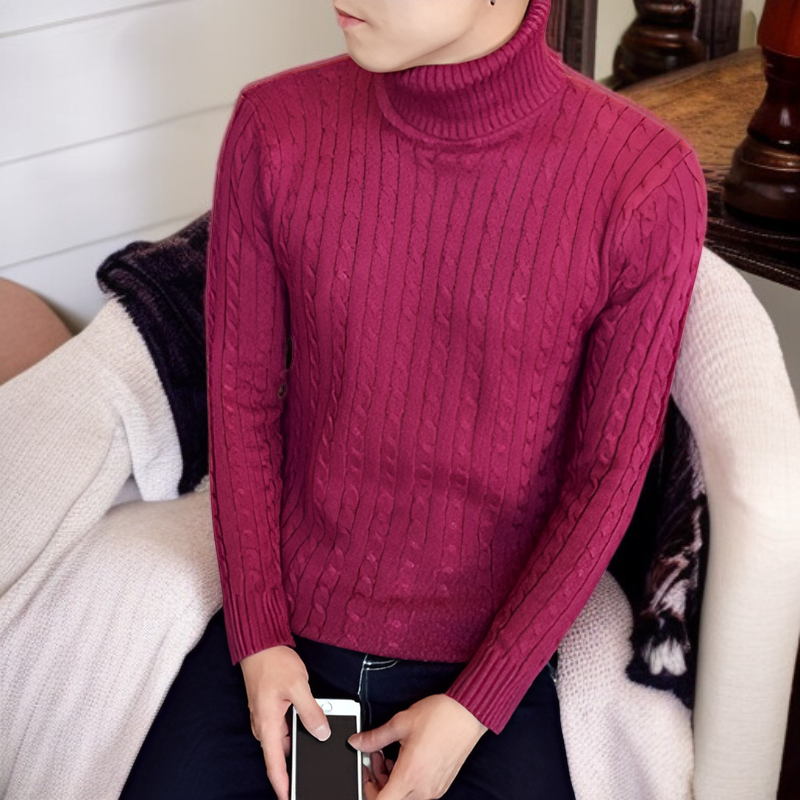 하이넥 트위스트 스웨터